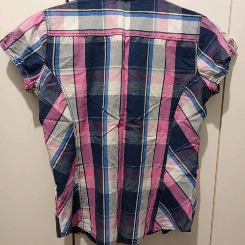 Short-sleeve summer women's checkered shirt like new, size L