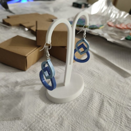 Blue Drop Earrings handmade, 3D printed, made to order