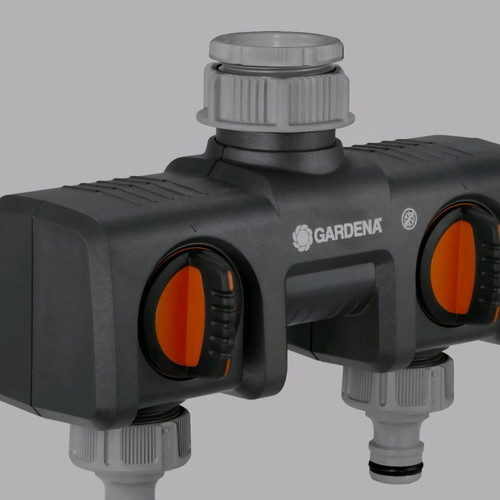 Gardena double and quadruple garden hose connectors with fertilizer distributor