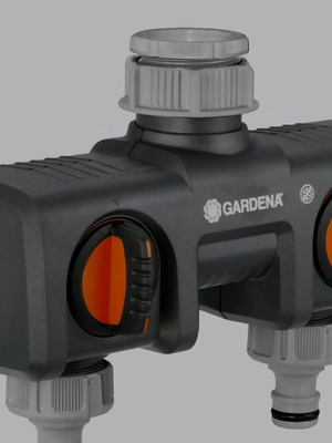 Gardena double and quadruple garden hose connectors with fertilizer distributor