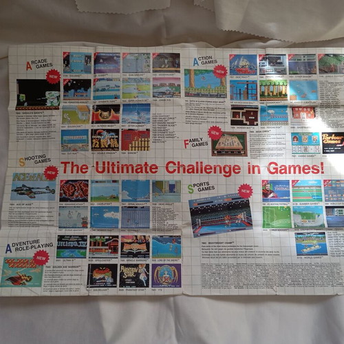 Sega Games Catalog used, Master System I & II vintage 1990-91
