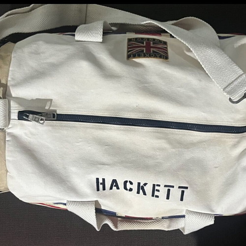 Hackett Gbk Duffle Canvas Bag used, white multi colour