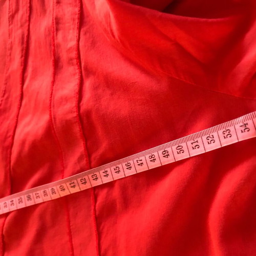 Italian red long summer dress like new with gold details
