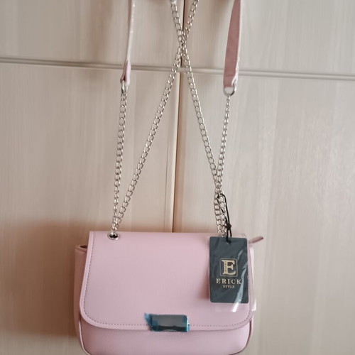 Pink shoulder bag new made of eco leather