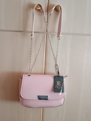 Pink shoulder bag new made of eco leather