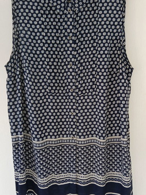 H&M long sleeveless shirt dress, blue multicolor, size 4XL / 48