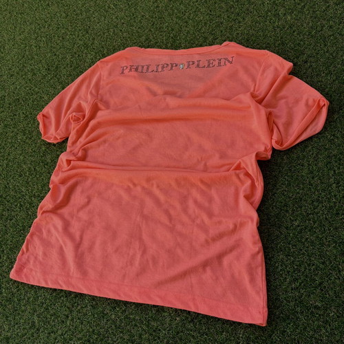 Philipp Plein men's t-shirt with stones like new, size S, coral