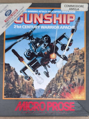 Gunship MicroProse Amiga video game used, small box