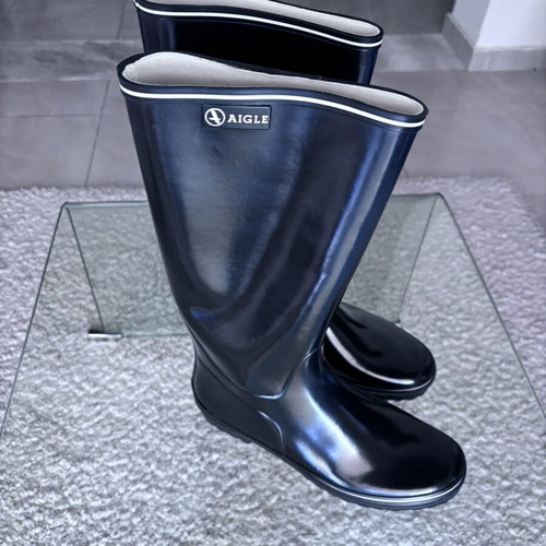 Aigle Venise women's black rain boots size 39, like new
