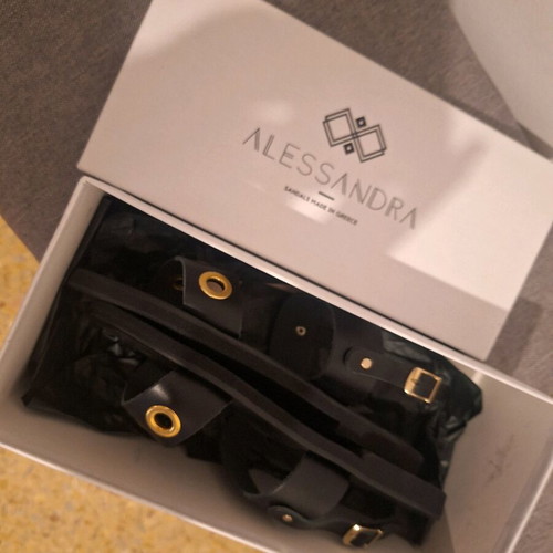 Alessandra Greek sandals black new size 37