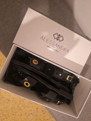 Alessandra Greek sandals black new size 37