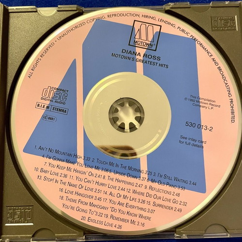 Diana Ross Motown's Greatest Hits CD like new, pop