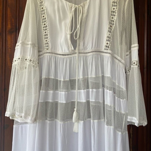 Boxo SugarFree dress white like new, boho style