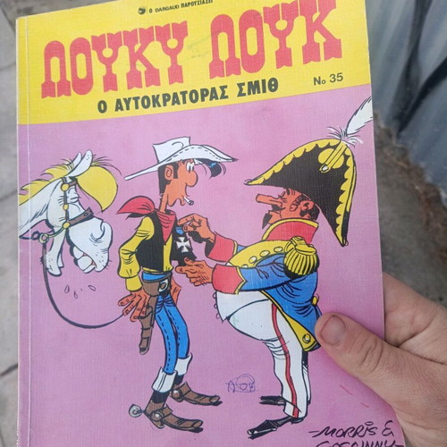Lucky Luke comics used with pen mark