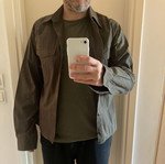 Vintage army style shirt used, size S, khaki