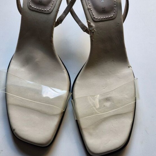 Zara clear slingback sandals like new, size 39, beige