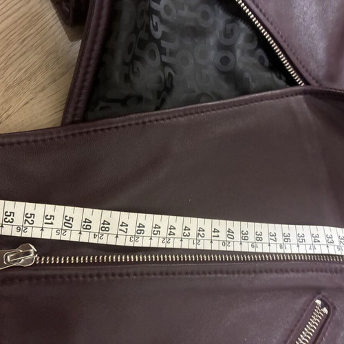 Boss burgundy purple biker leather jacket, size XS/S