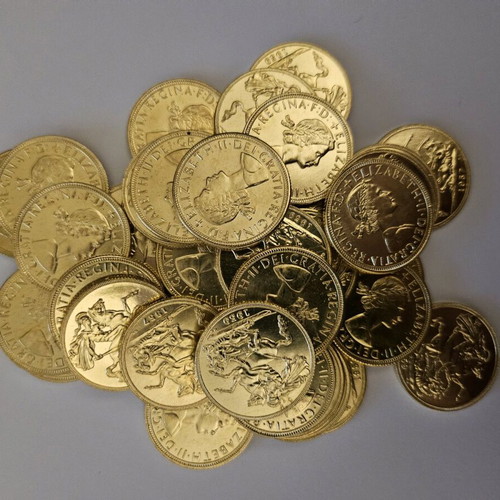 Gold-plated England Elizabeth Coin 1957-1959 new