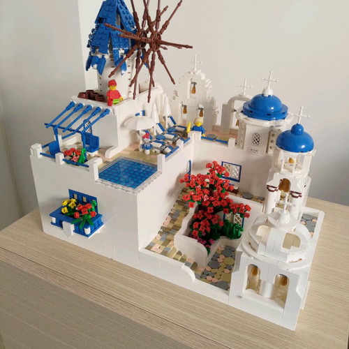Brick MOC Santorini like new, 2500+ pieces with PDF instructions