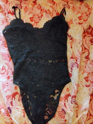 Zara κορμάκι δαντέλα μαύρο small - medium size ολοκαίνουριο