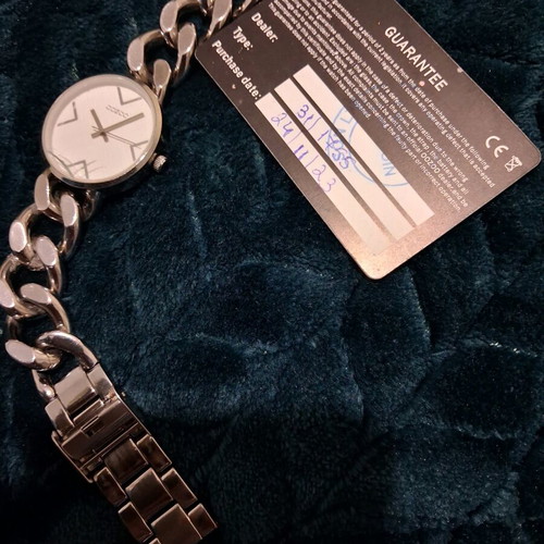 Oozoo women's watch with chain bracelet used, silver tone