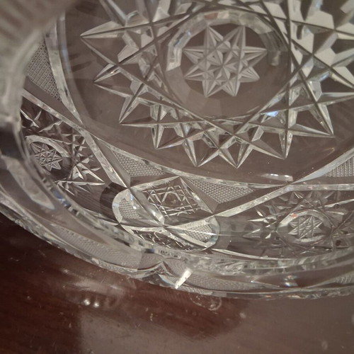 Crystal ashtrays used, set of 2, diameter 15 cm
