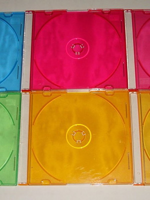Θήκες CD/DVD μεταχειρισμένες, πακέτο 6 χρωματιστές