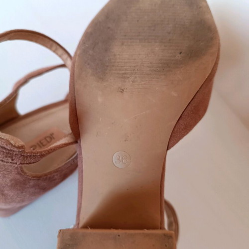 Arte Piedi suede pink pointed pumps with low block heel size 36 like new