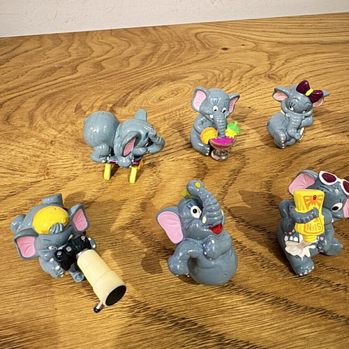 Kinder elephant figures used, 9 different from the 90s