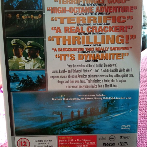 U-571 DVD like new adventure movie 1999