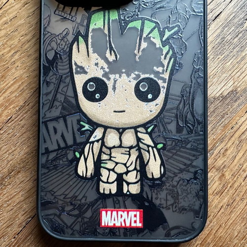 Marvel case for iPhone 14 Pro used with design wear