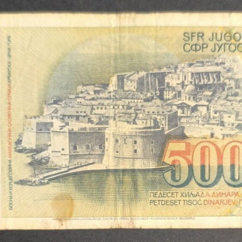 Yugoslavia 50,000 Dinara 1988 banknote used