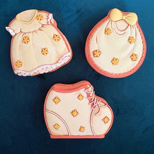 Jewelry boxes like new, baby clothes and shoe design, set of 3