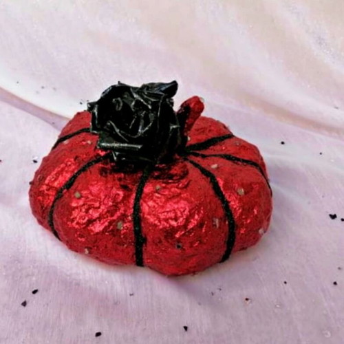 Large red papier mache pumpkin new