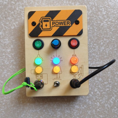 Wooden Busy Board Montessori with LED Lights new
