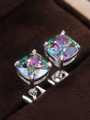 Iridescent earrings with hypoallergenic material new