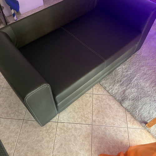 Leather 2-seater sofa bed like new
