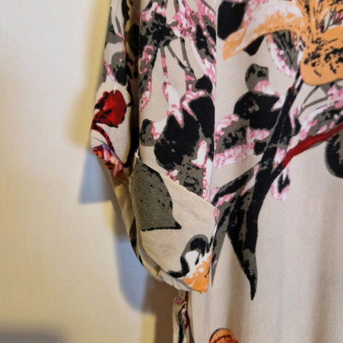 Colorful long dress one size with belt, like new