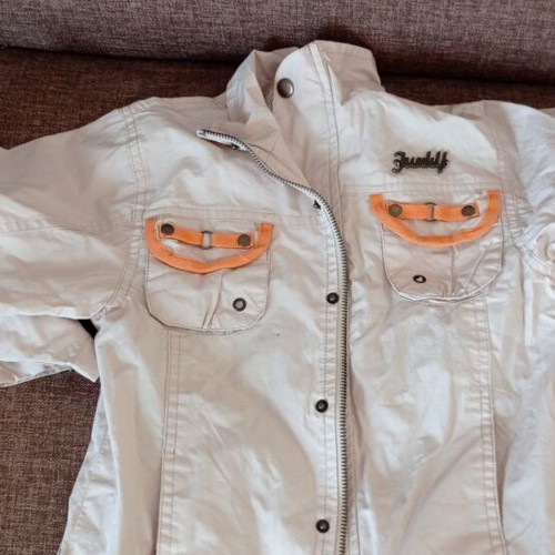 Funky lightweight jacket for boys like new, white and beige, age 5