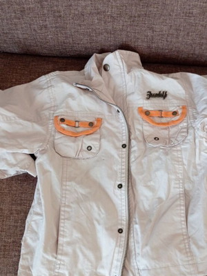 Funky lightweight jacket for boys like new, white and beige, age 5
