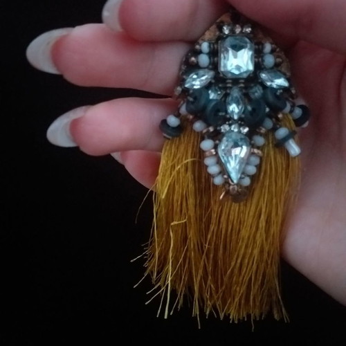 Earrings with fabric and beads new