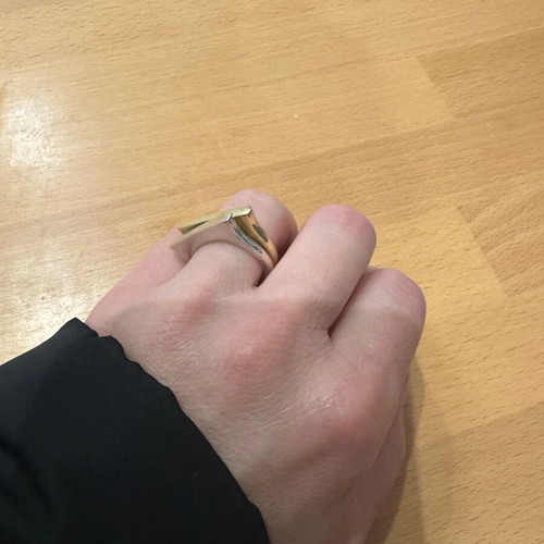 Two rings new, silver and gold plated, size 55-56