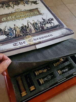 Rare chess set used, missing one piece