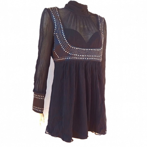 Silk blouse new with metallic details, size 44