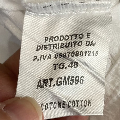 Gai Mattiolo summer blouse, cotton, white and gold