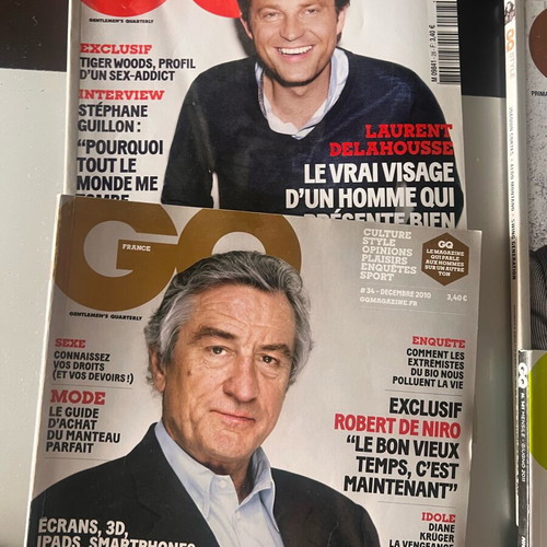 GQ magazines used, set of 16, American, British, French, Italian editions
