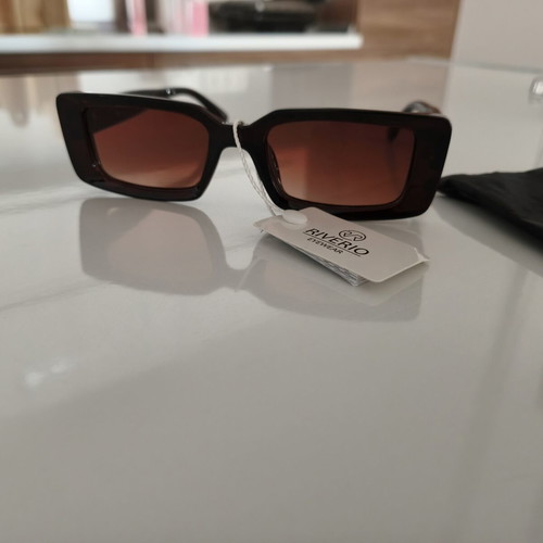 Riverio Eyewear rectangular sunglasses, vintage style, brown tortoiseshell