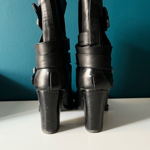 Migato black boots with straps used, size 37