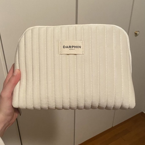 Darphin Velvet Skincare Makeup Bag, white beige