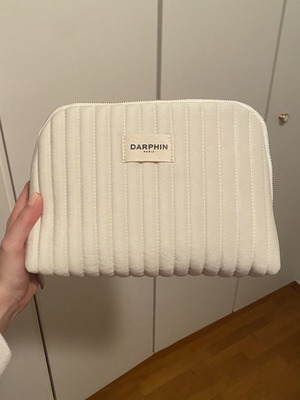 Darphin Velvet Skincare Makeup Bag, white beige